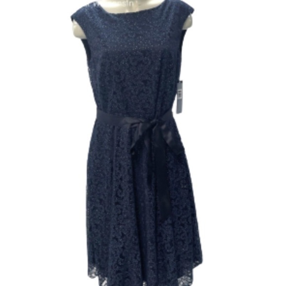 Tahari Arthur S. Levine navy blue cocktail dress NWT size 10